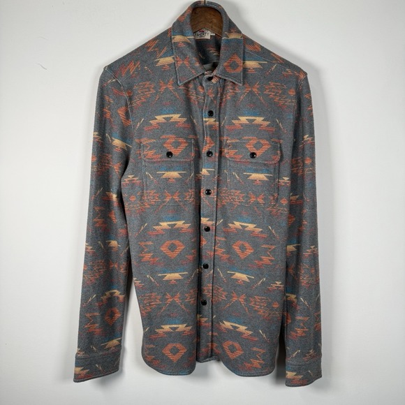 Faherty Men's Long Sleeve Aztec Casual Hutton Down Shirt Collared Western Size M